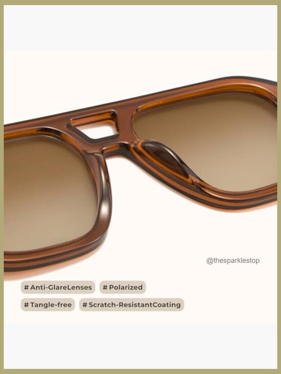 Polarized Square Aviator Sunglasses with Polycarbonate Frame main image 6